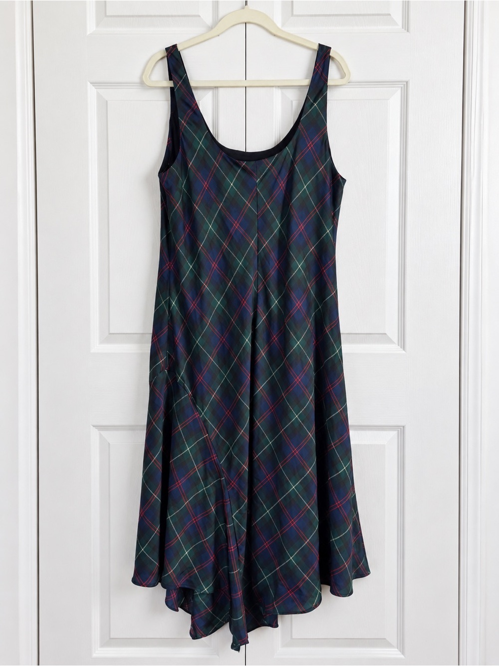 Lauren Ralph Lauren Plaid Midi Dress Women’s Size 18 Pine Green Navy Red NWT - Picture 3 of 12